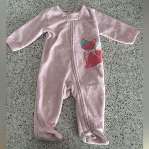Carter's Pink Fox One Piece Footie